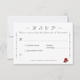 Fine Rose katholisch RSVP Karte