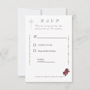 Fine Rose katholisch RSVP Karte