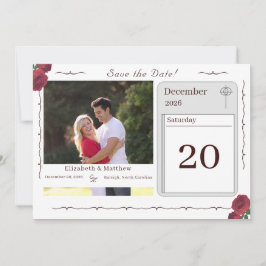 Fine Rose Katholische Save the Date-Karte Date