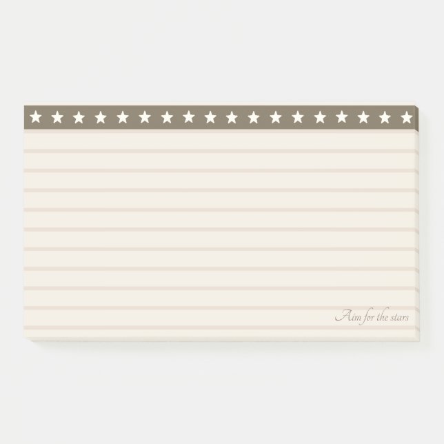Fine Star Header auf Brown & Sand Beige Post-it Klebezettel (Vorderseite)