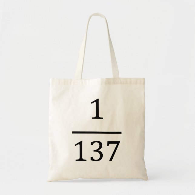fine structure constant, made only for physicsts tragetasche (Vorne)