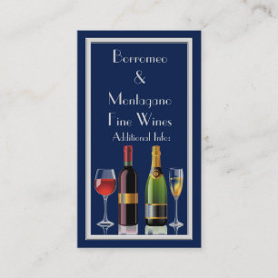 Fine Wine Blue Business Card 2 Visitenkarte