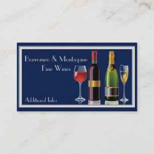 Fine Wine Blue Business Card Visitenkarte