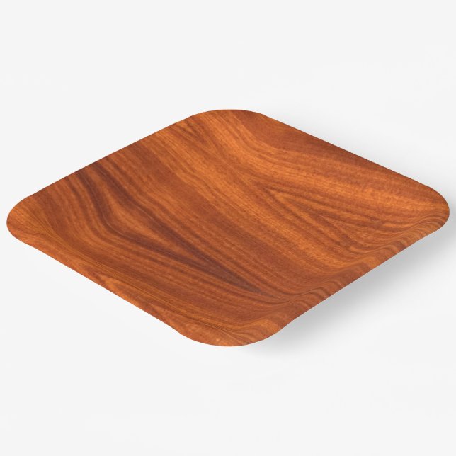 Fine Wood Grain Teak Mahogany Veneer Pappteller (Gewinkelt)