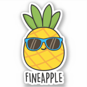 Fineaple Funny Pineaple Pun Aufkleber