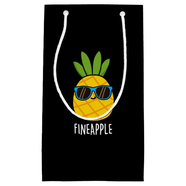 Fineaple Funny Pineaple Pun Dark BG Kleine Geschenktüte (Vorderseite)