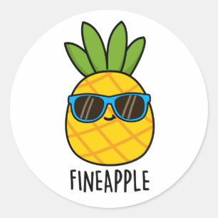 Fineaple Funny Pineaple Pun Runder Aufkleber