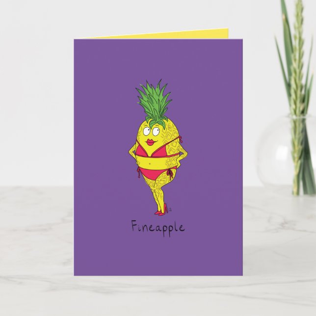 Fineapple - Drôle carte de voeux Bikini ananas (Devant)