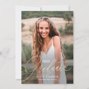 Finement Penned Graduation Faire-part invitation