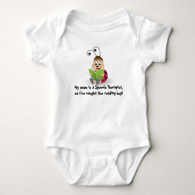 Fing das Lesewanzenmamma Sprache-Therapeutbaby Baby Strampler (Vorderseite)