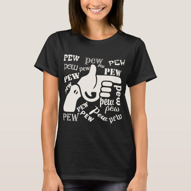 Finger Gun Pew Pew Pew #USAPatriotGraphics © T-Shirt (Vorderseite)