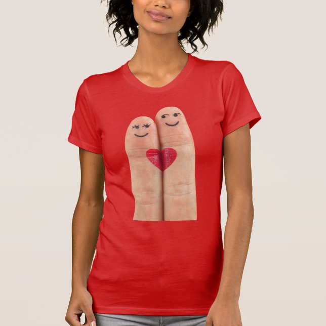 Finger Heart Couple T-Shirt (Vorderseite)