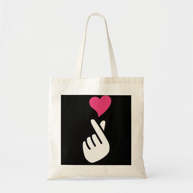 Finger Heart Koreanisches Hand Symbol KPOP Liebe S Tragetasche (Vorne)