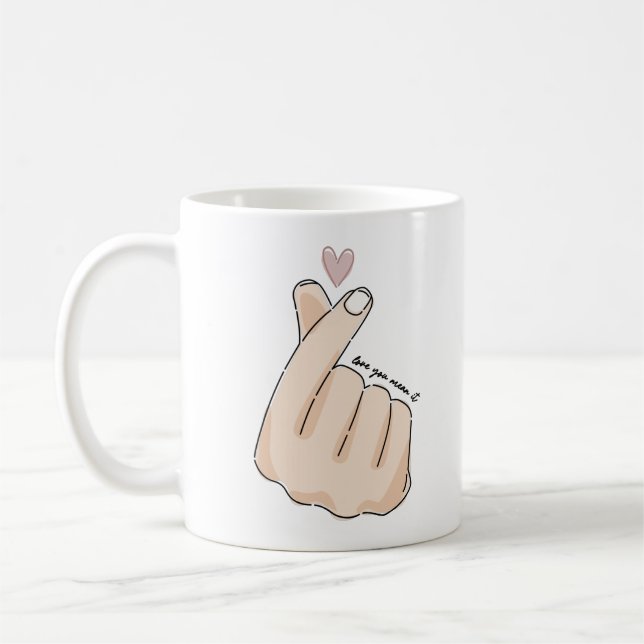 Finger Heart Liebe Sie Gemein Kaffeetasse (Links)