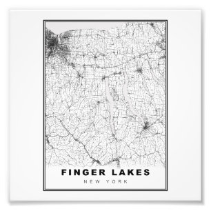 Finger Lakes Map Fotodruck
