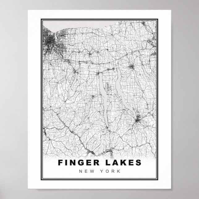 Finger Lakes Map Poster (Vorne)