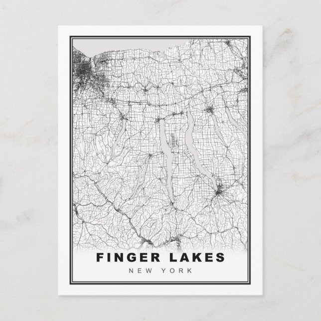 Finger Lakes Map Postkarte (Vorderseite)