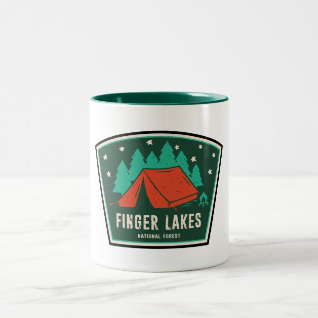 Finger Lakes National Forest Camping Zweifarbige Tasse (Mittel)
