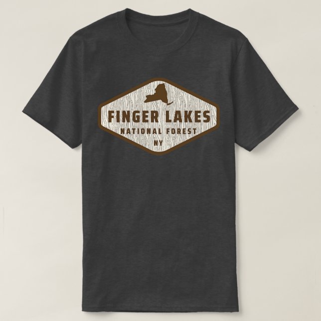 Finger Lakes National Forest New York Tree Log Tex T-Shirt (Design vorne)