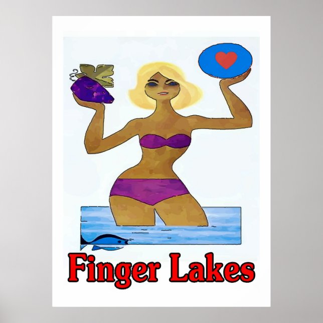 Finger Lakes, New Yorker Staat, Wein, Wasser, Fisc Poster (Vorne)