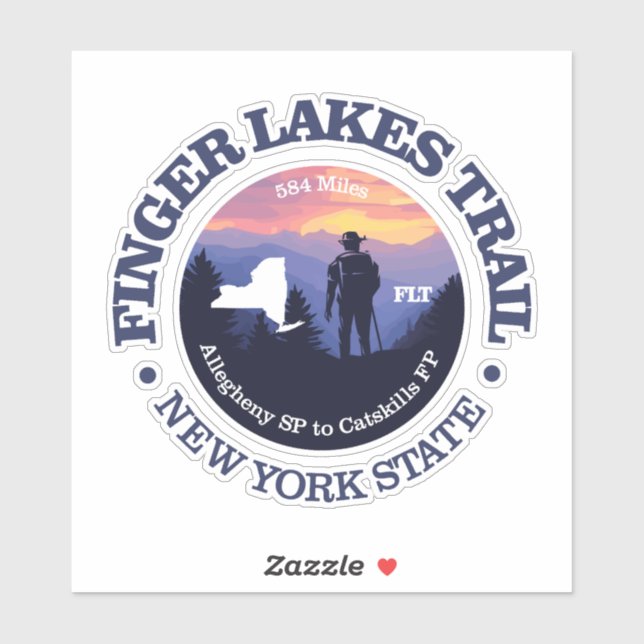 Finger Lakes Trail (rd2) Aufkleber (Blatt)