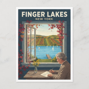 Finger Lakes, Zentral-New York Canandaigua Reise Postkarte