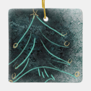 Finger Paint Christmas Tree Keramikornament