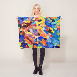 finger paint smudges original art painting  fleecedecke