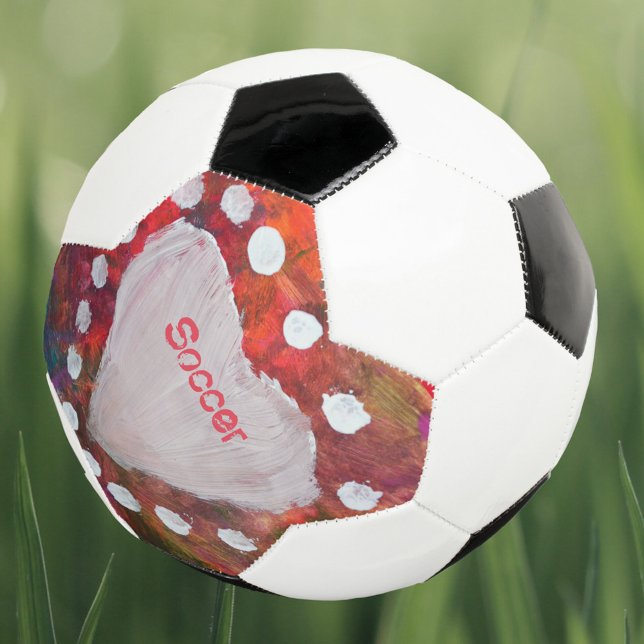 Finger Painted White Heart Multicolored Fußball (Von Creator hochgeladen)