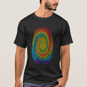 Finger Print Dna Lgbtq Rainbow Flag Gay Pride Alt T-Shirt