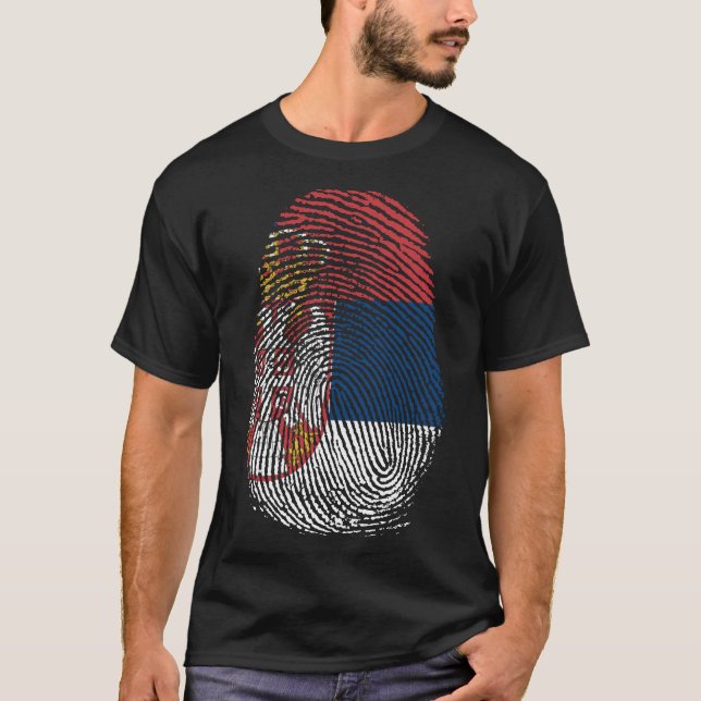 Finger Print - Serbien T-Shirt (Vorderseite)