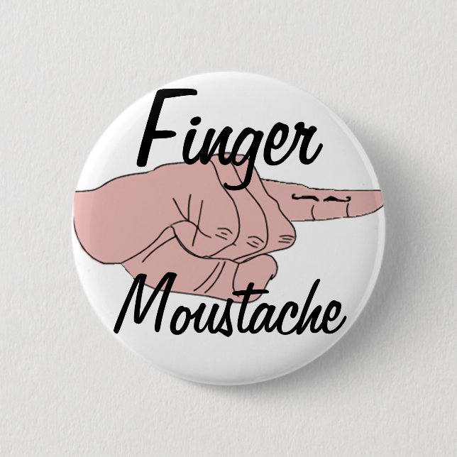 Finger-Schnurrbart-Knopf Button (Vorderseite)