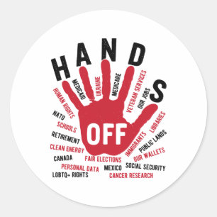 Finger weg von Medicaid Medicare Social Security T Runder Aufkleber