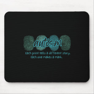 Fingerabdruck Autismus-Bewusstsein Mousepad