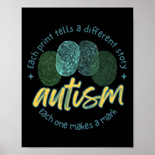 Fingerabdruck Autismus Jede Druckausgabe spricht e Poster