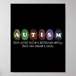 Fingerabdruck Autismus Jede Druckausgabe spricht e Poster