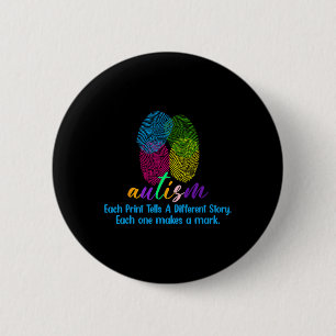 Fingerabdruck-Autismus-Shirt Button