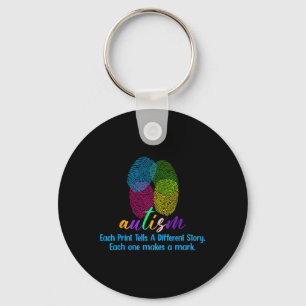 Fingerabdruck-Autismus-Shirt Schlüsselanhänger