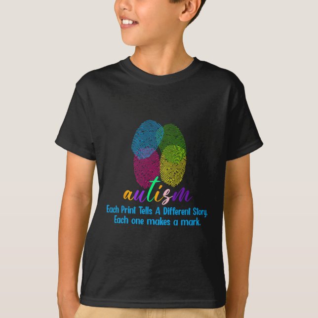 Fingerabdruck-Autismus-Shirt T-Shirt (Vorderseite)