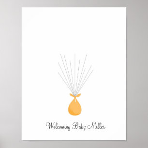 Fingerabdruck-Balloons für Baby - Orange Poster