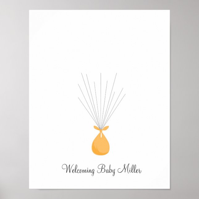 Fingerabdruck-Balloons für Baby - Orange Poster (Vorne)