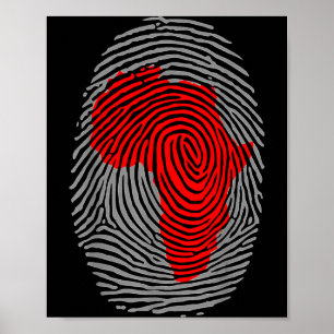 Fingerabdruck Black History Month Afro Afrikanisch Poster