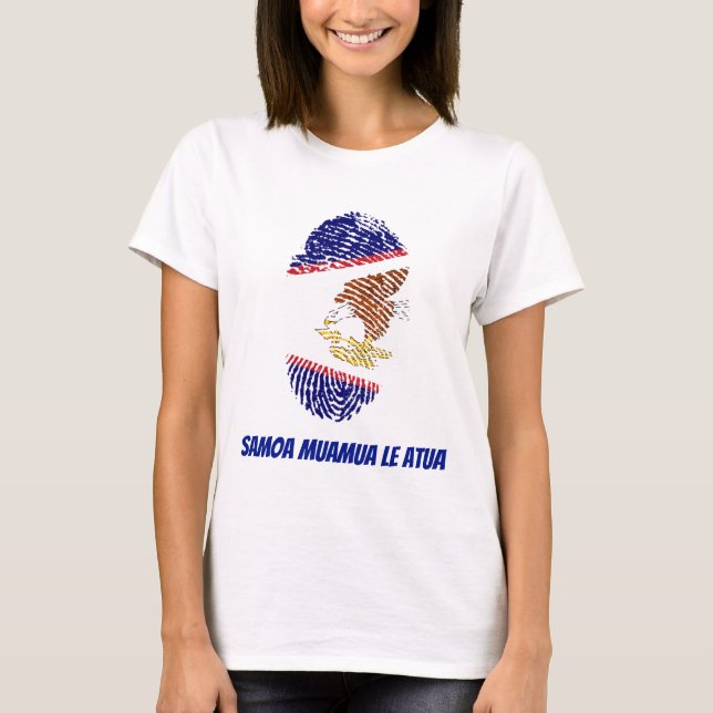 Fingerabdruck der amerikanischen Flagge von Samoa T-Shirt (Vorderseite)