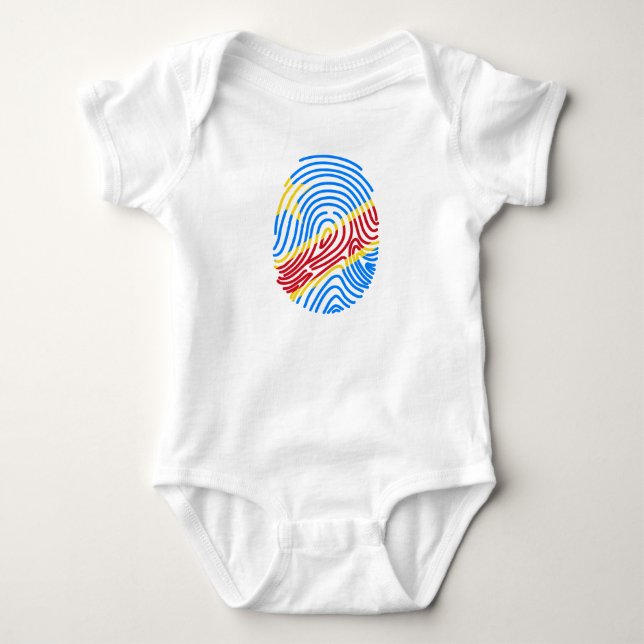 Fingerabdruck der Flagge der Demokratischen Republ Baby Strampler (Vorderseite)