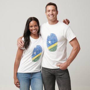 Fingerabdruck der Flagge der Salomonen T-Shirt