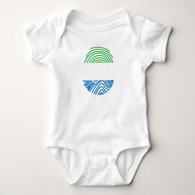 Fingerabdruck der Flagge Sierra Leones Baby Strampler (Vorderseite)