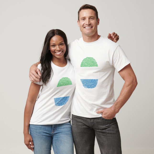 Fingerabdruck der Flagge Sierra Leones T-Shirt (Unisex)