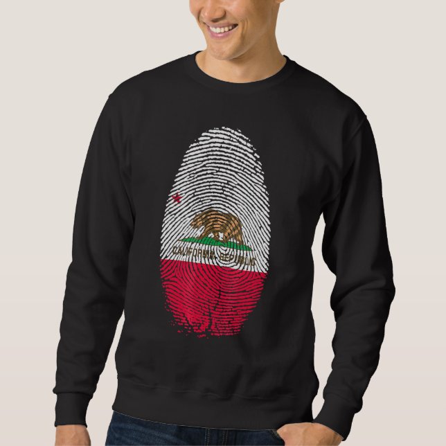 Fingerabdruck der kalifornischen Flagge in meiner  Sweatshirt (Vorderseite)