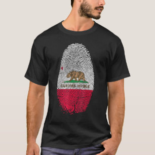 Fingerabdruck der kalifornischen Flagge in meiner T-Shirt