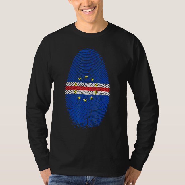 Fingerabdruck der kap-verdischen Flagge in meiner  T-Shirt (Vorderseite)